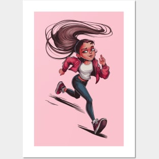 Running Girl Perspective Shot Posters and Art